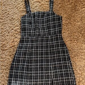 Francesca's Collections Black and White Plaid Mini Dress